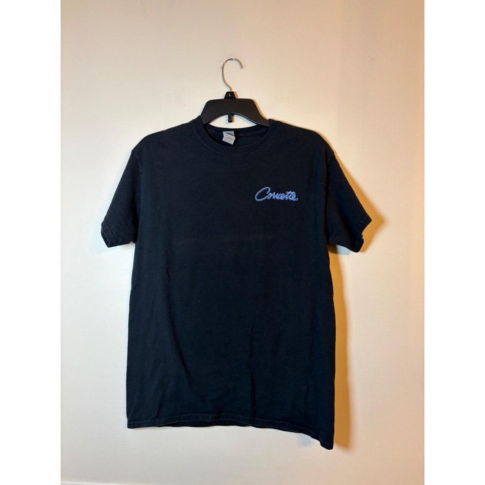 Corvette T-Shirt Mens Medium Black Americas Sports Car Graphic Short Sleeve Tee